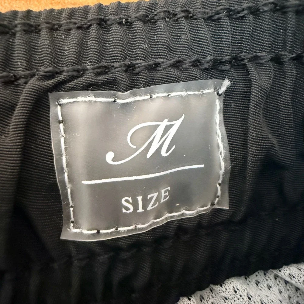 PacSun Mens Jet Black Swim Trunks Nylon Mesh Lined Shorts Medium NEW